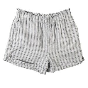 Carve Designs Shorts Womens 6 Striped Paperbag White Linen Blend Coastal Summer